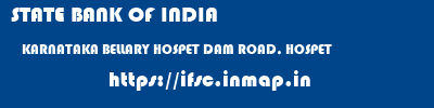 STATE BANK OF INDIA  KARNATAKA BELLARY HOSPET DAM ROAD, HOSPET  ifsc code